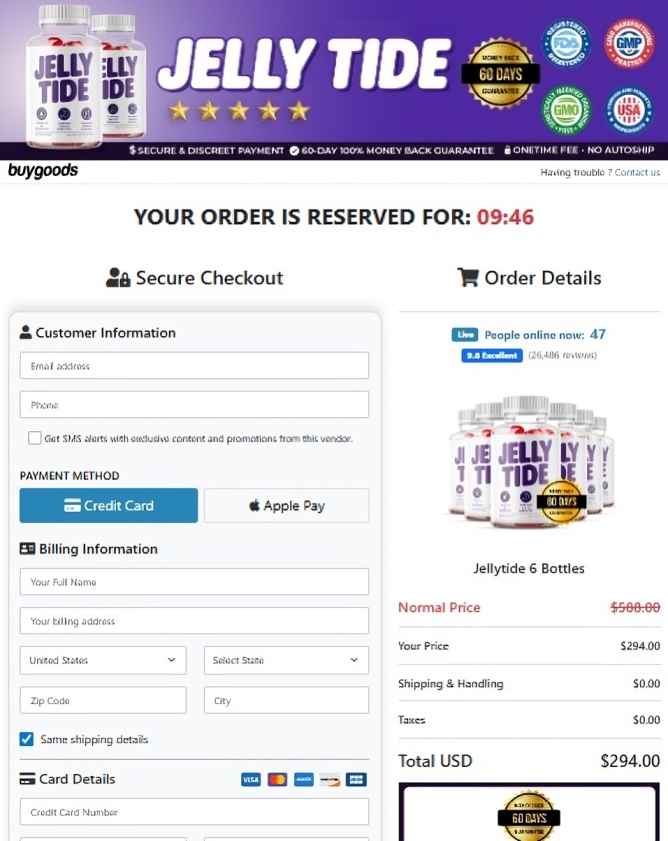 JellyTide order page